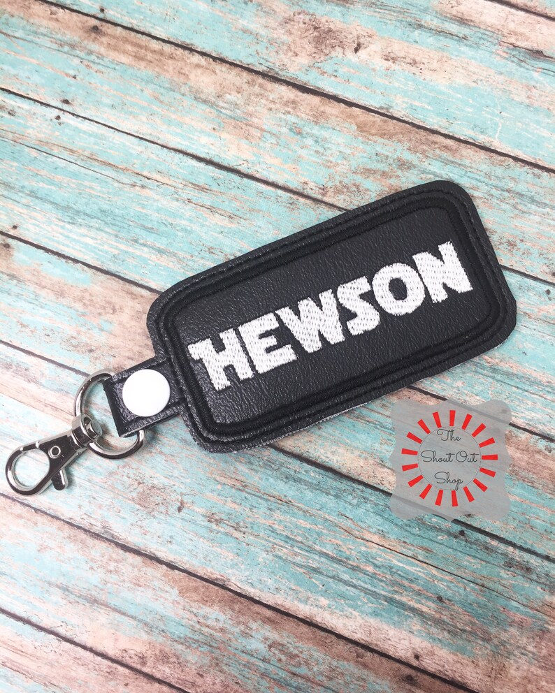 Personalized Keychain Embroidered Keychain Name Tag Bag Etsy