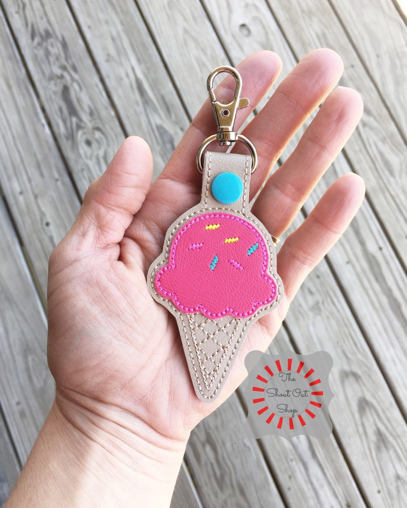 Ice Cream Cone Keychain Ice Cream Keychain Ice Cream Cone Etsy