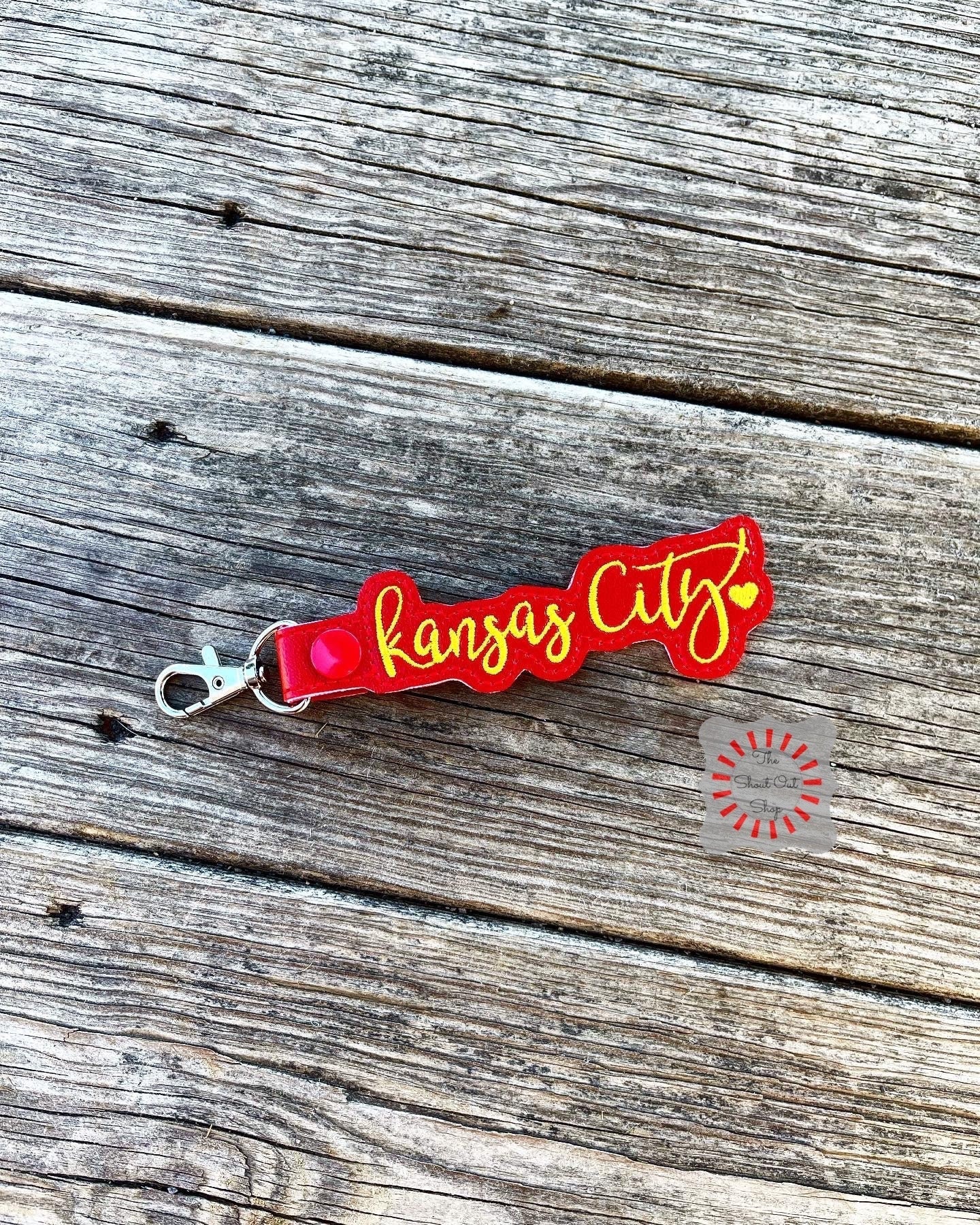 Kansas City Chiefs Lanyard Keychain Black Red
