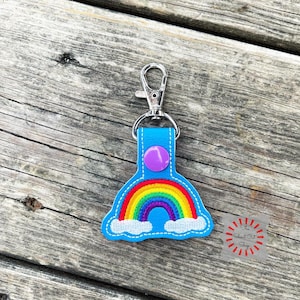Rainbow Keychain, Rainbow Key Chain, Rainbow Keyring, Rainbow Key Ring, Rainbow Keyfob, Rainbow Charm, Rainbow Gift, Colorful Rainbow Cloud