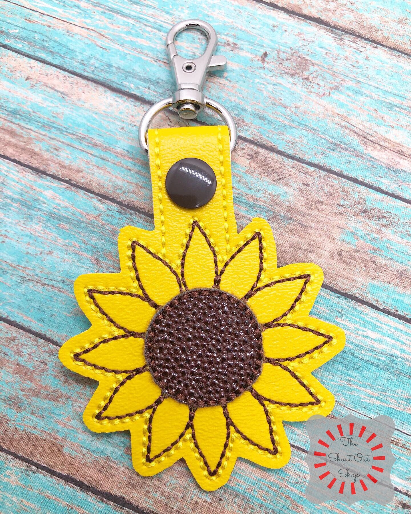 Colorful Handmade Tassel Keychain Smile Face Sunflower Key Ring