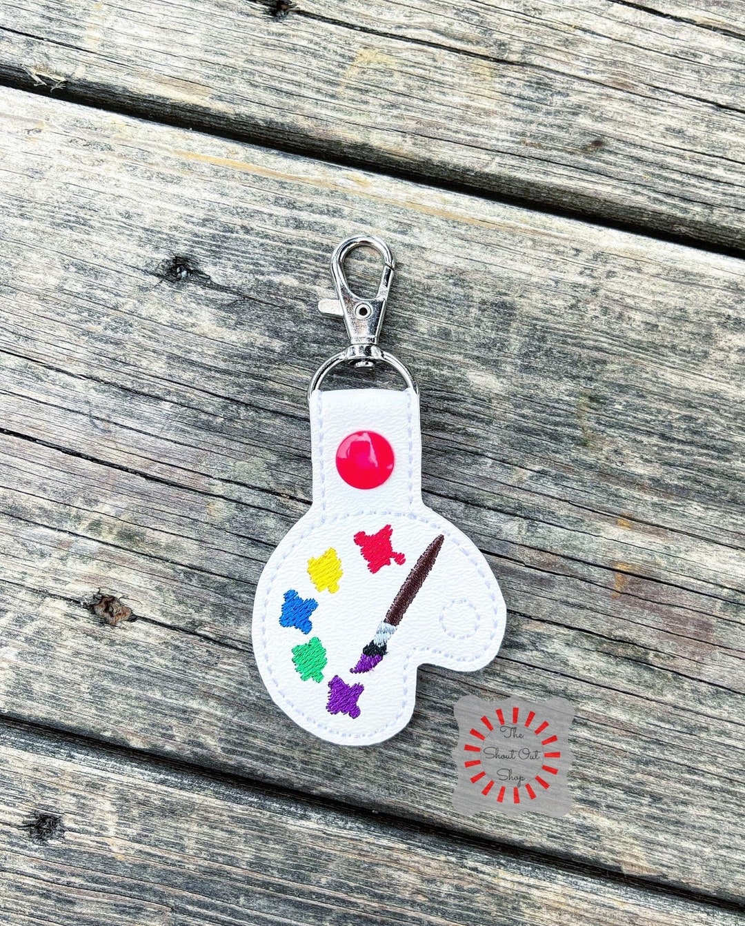 Art Palette Keychain, Art Palette Key Chain, Paint Palette Keyring
