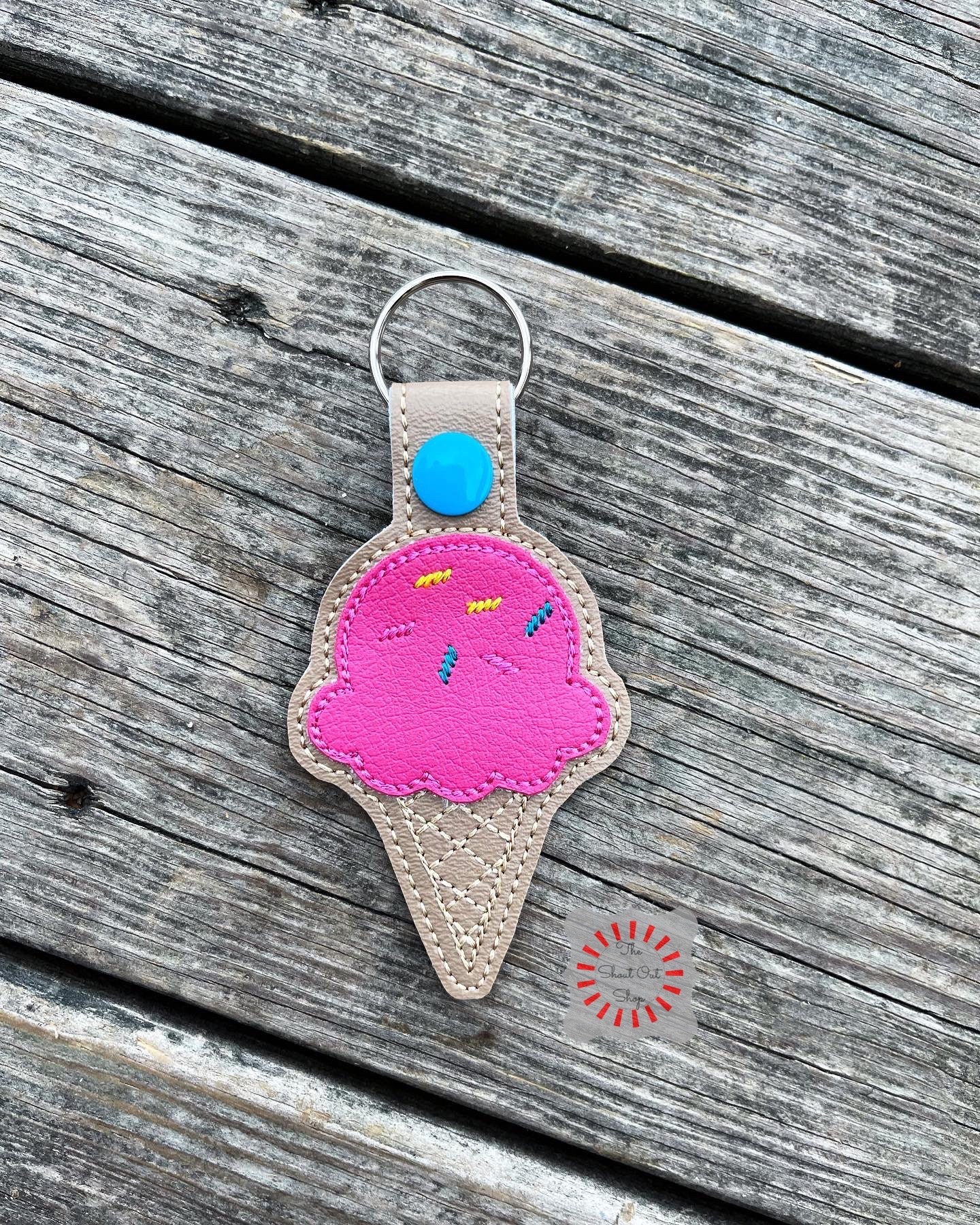 Ice Cream Cone Keychain Ice Cream Keychain Ice Cream Cone Etsy