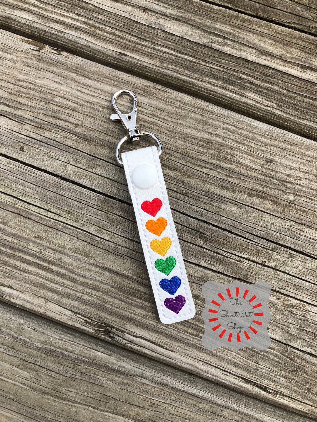 関税・送料込み★COACH★Rainbow Heart Charm Keychain Coach] Keychain COACH Keyring Heart Rainbow Signature
