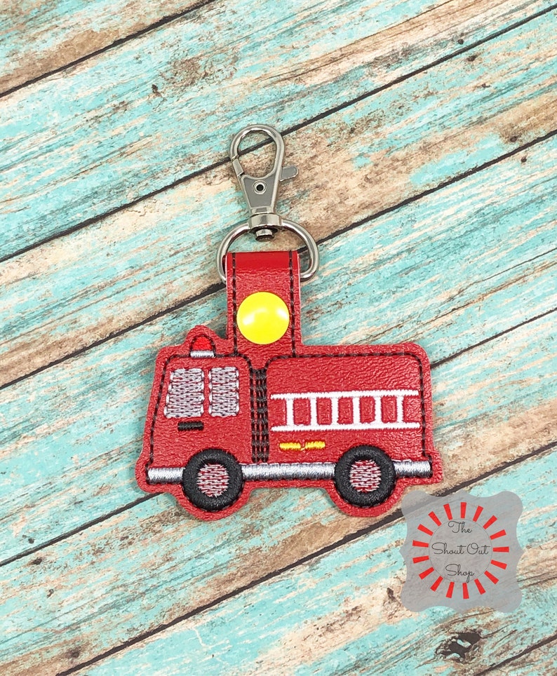 Fire Truck Keychain Fire Truck Key Chain Fire Truck Keyring Etsy UK