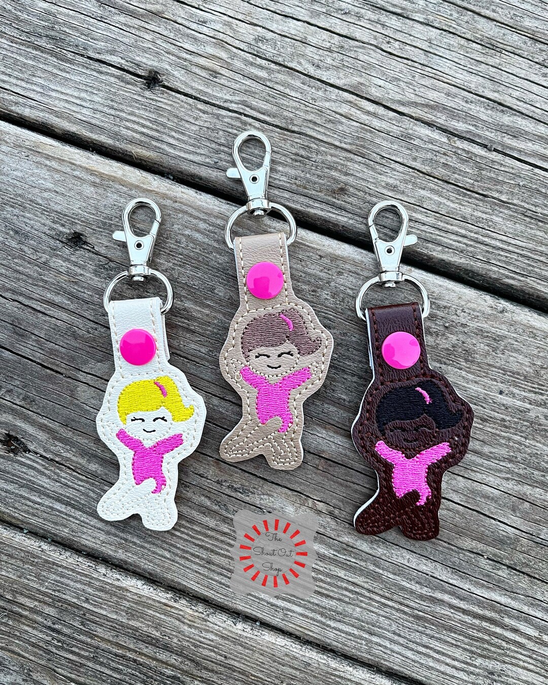 Gymnast Girl Keychain, Gymnast Girl Key Chain, Gymnastics Key Ring, Tumbling Girl Keyring
