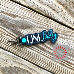 Line Lady Keychain, Line Lady Key Chain, Line Lady Key Ring, Line Lady Charm, Line Woman, Line Girl, Line Worker, Line Women, Lineman, Gift