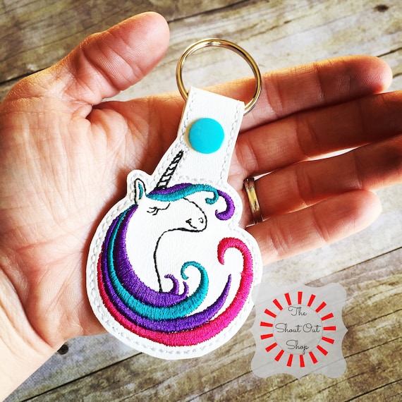 Unicorn Keychain, Unicorn Key Chain, Unicorn Key Ring, Unicorn Keyfob, Unicorn Snap Tab, Unicorn Luggage Tag, Unicorn Bag Tag, Mythical