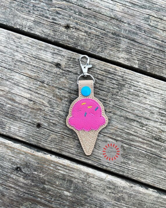 Ice Cream Cone Keychain Ice Cream Keychain Ice Cream Cone Etsy