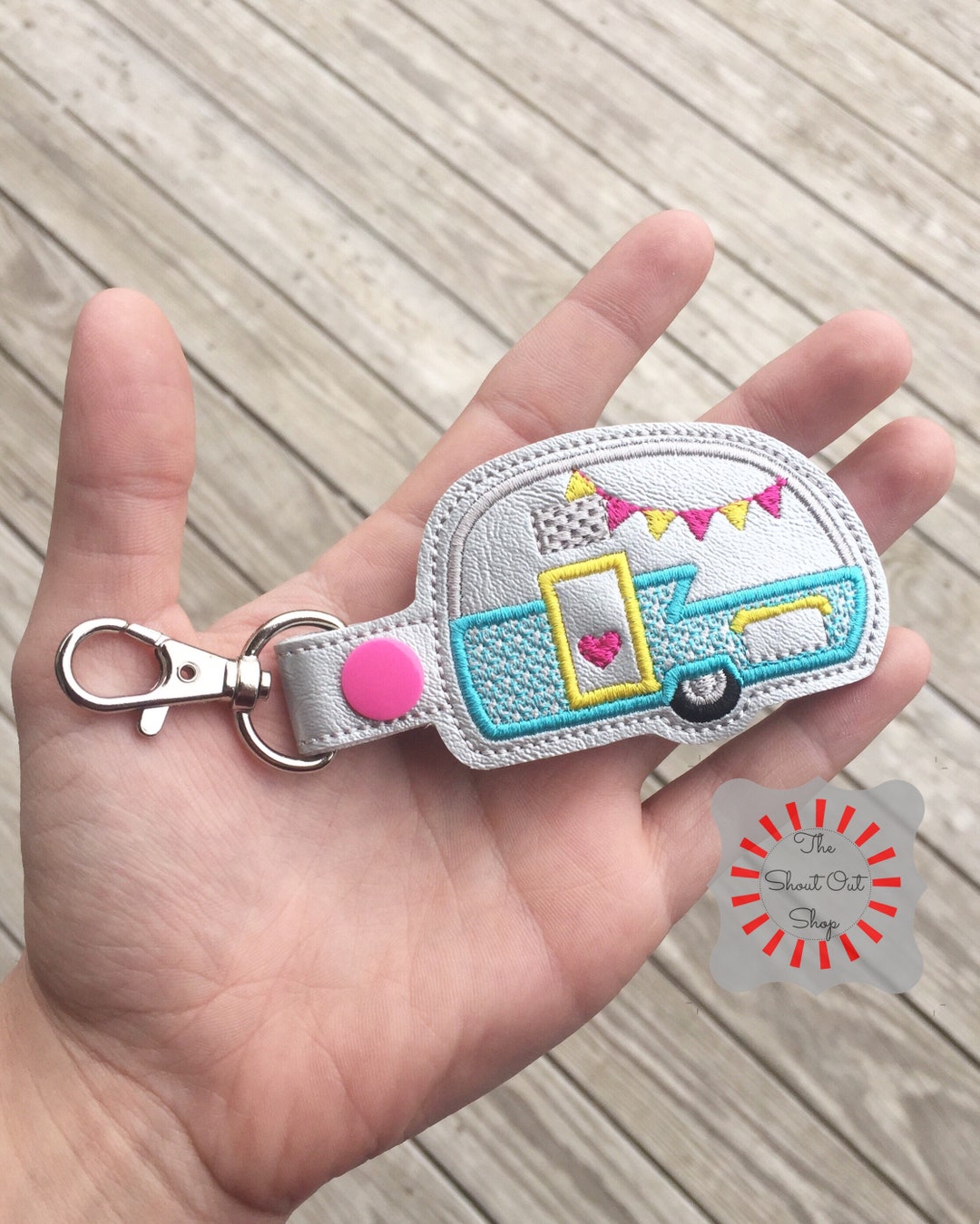 Camper Keychain, Camper Key Chain, Camper Keyring, Camper Keyfob