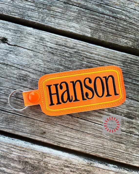Personalized Keychain, Embroidered Keychain, Name Tag, Bag Tag