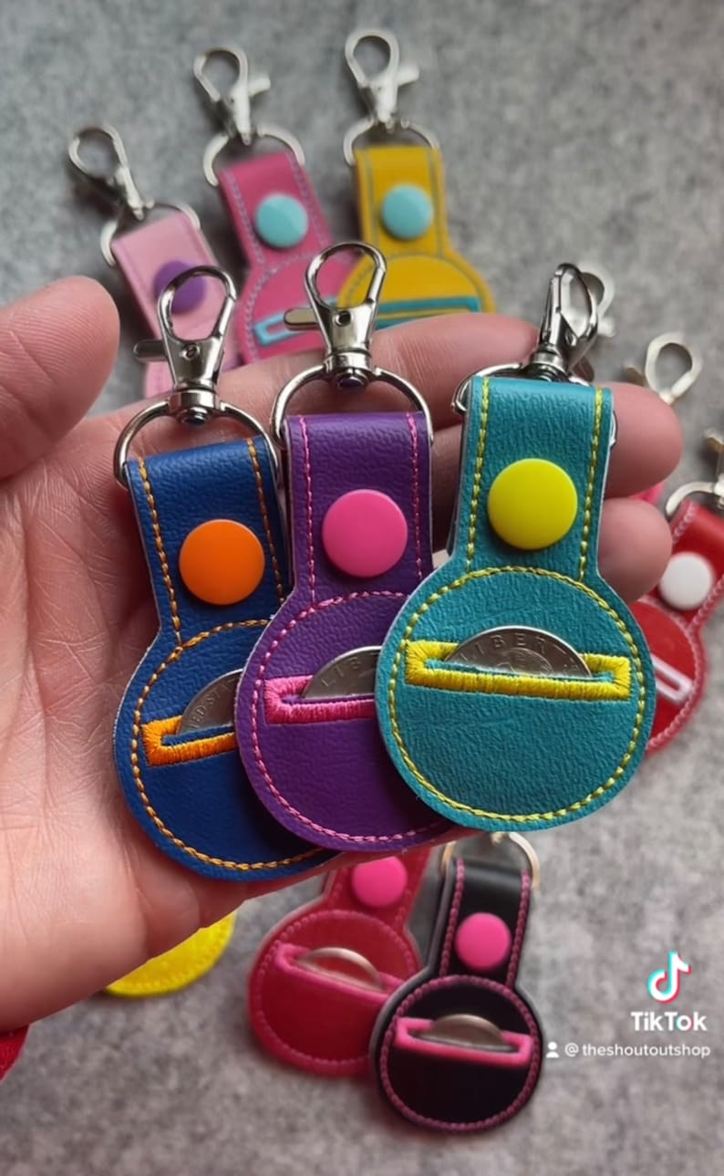 Quarter Holder Keychain Cart Quarter Keeper Key Chain Token Etsy