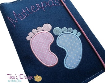 Mother’s Passport Sleeve Broderie Broderie Bébé Pieds