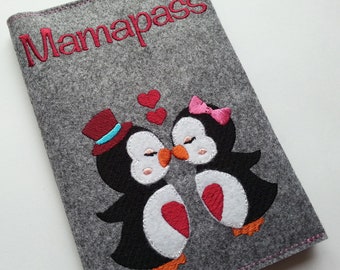 À partir de 18,90 euros: Couverture du passeport de la mère en feutre pingouins