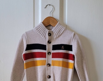 Baby GAP Beige Cotton stripe Cardigan Sweater - 18-24 months