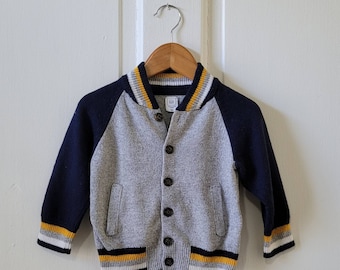 Baby GAP Gray Cardigan Sweater Jacket - 12/18 months