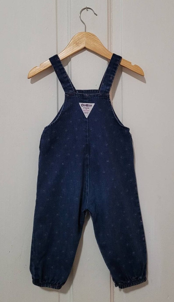 OSHKOSH Vintage Denim and Floral Print Overalls -… - image 2