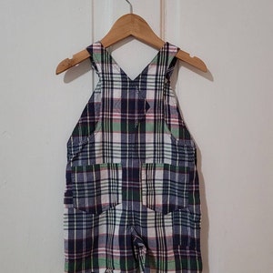 RALPH LAUREN Madras Plaid Short Overalls 18 months image 2