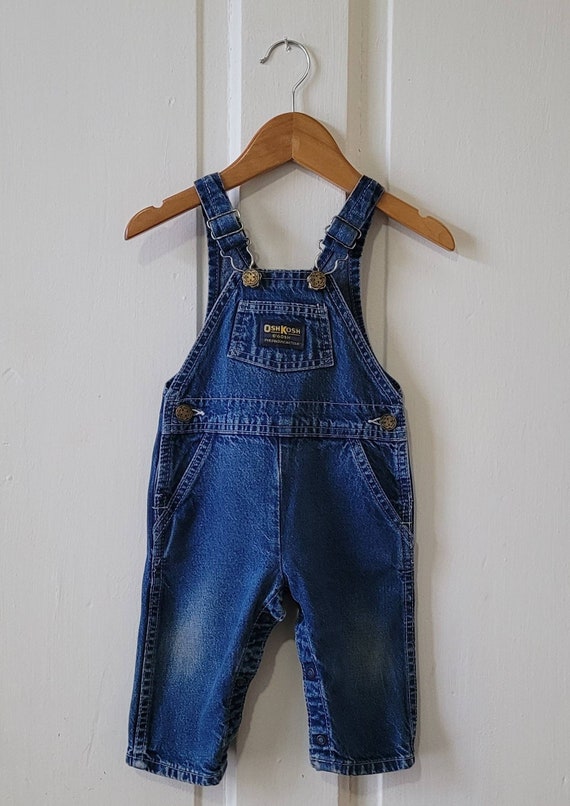 OSHKOSH Vintage Denim Blue Jean Overalls - 9 month