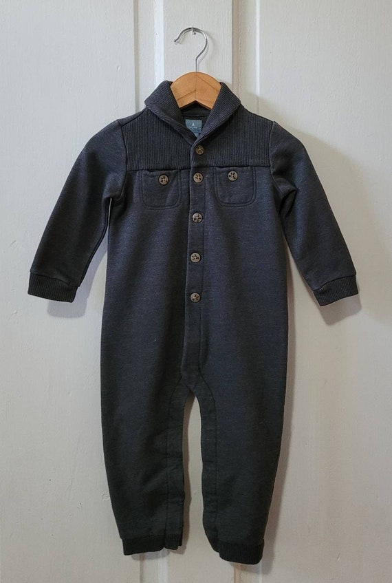 Baby GAP Gray Cotton Knit Jumpsuit 18 24 Months Etsy