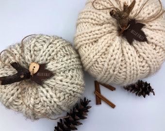 Rustic, Chunky, Knit Pumpkins, Ready to Ship, Optional Pumpkin Spice Scent