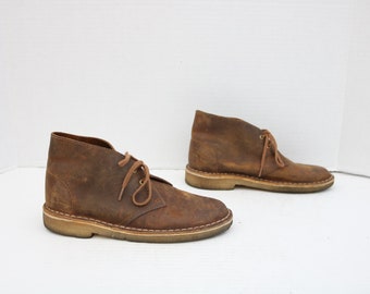 clarks desert boots vintage brown leather