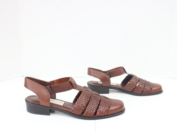 JONES NEW YORK brown leather sandals size 7.5