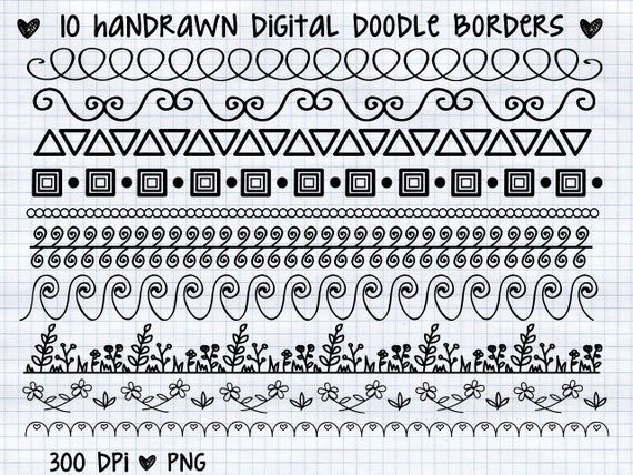 Sprzedaż 1 Dolar Ofertę Ręcznie Rysowane Cyfrowy Doodle Etsy