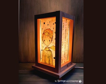 Lampada in Legno |Lampada Piccolo Principe |Lampade per camerette bambini| Regalo personalizzabile| Lampada da tavolo in legno|Luce notturna