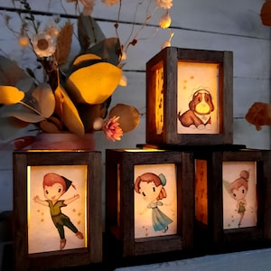 Bomboniere Battesimo Peter Pan. Lanterne in legno . Bomboniere Comunione. Bomboniere Artigianali in legno Personalizzabili