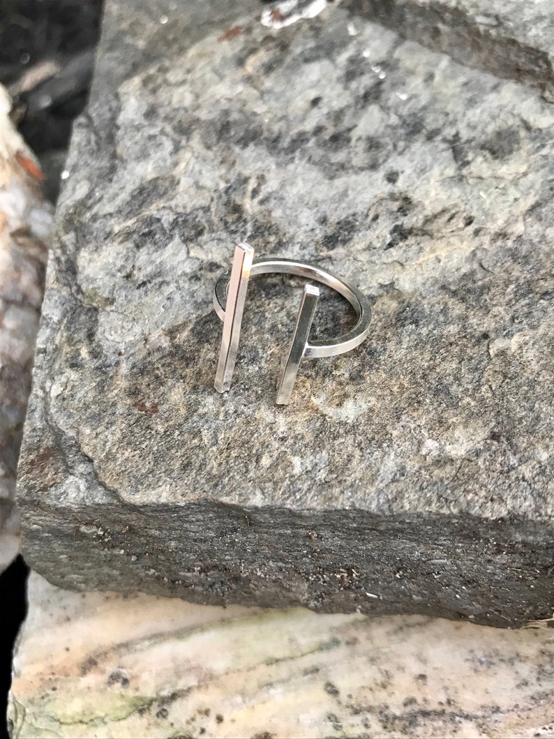 Sterling Silver Parallel Bar Ring only 1 available US size 9