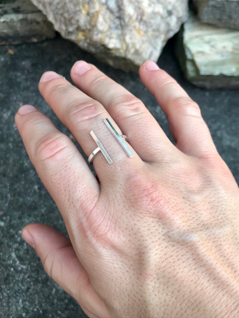 Sterling Silver Parallel Bar Ring only 1 available US size 9