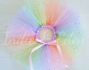 Girls Tutu - 1st Birthday Girl - Birthday Tutu - Baby Tutu - Baby Girls Tutu - Baby Tutu Birthday - Tutu Skirt - Rainbow Tutu - Pastel Tutu