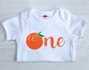 Girls Bodysuit - 1st Birthday - 1st Birthday Girl - Birthday Bodysuit - Birthday Baby Outfit - 1st Birthday Outfit - Orange - Orange Baby