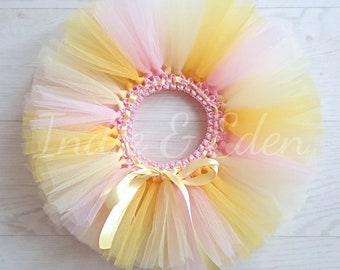 Girls Tutu - 1st Birthday Girl - Birthday Tutu - Baby Tutu - Baby Girls Tutu - Baby Tutu Birthday - Tutu Skirt - Pink - Yellow