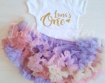 Girls Tutu - 1st Birthday Girl - Birthday Tutu - Baby Tutu Outfit - Baby Girls Tutu - Baby Tutu Birthday - Personalised - Pink Tutu - Lilac