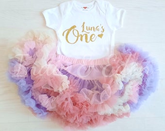 Girls Tutu - 1st Birthday Girl - Birthday Tutu - Baby Tutu Outfit - Baby Girls Tutu - Baby Tutu Birthday - Personalised - Pink Tutu - Lilac