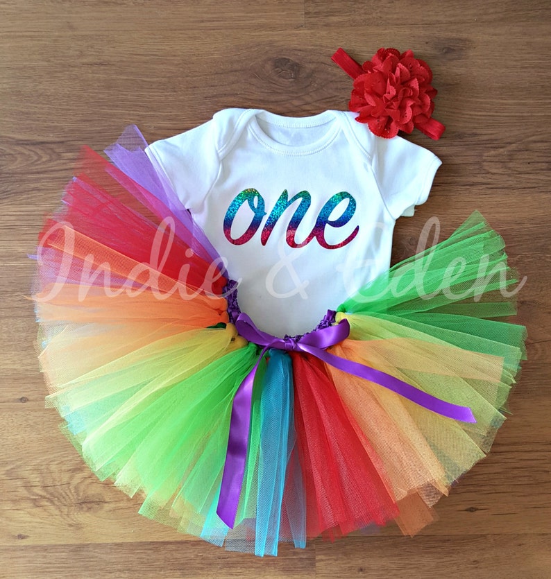 Girls Tutu 1st Birthday Girl Birthday Tutu Baby Tutu Outfit Baby Girls Tutu Baby Tutu Birthday Baby Tutu Rainbow Tutu image 1