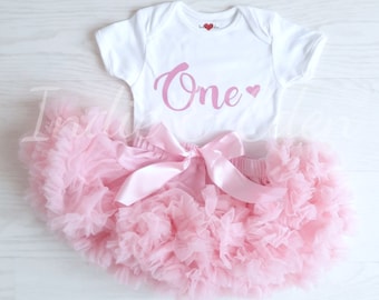 Girls Tutu - 1st Birthday Girl - Birthday Tutu - Baby Tutu Outfit - Baby Girls Tutu - Baby Tutu Birthday - Personalised - Baby Pink Tutu