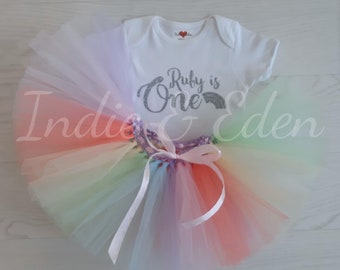 Girls Tutu - 1st Birthday Girl - Birthday Tutu - Baby Tutu Outfit - Baby Girls Tutu - Baby Tutu Birthday - Personalised - Rainbow Tutu