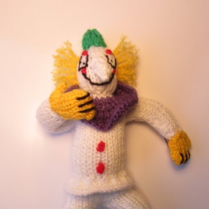 KNITTING PATTERN PDF - Clown Toy Doll Inspired by Quentin Blake - Written In English