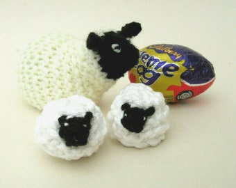KNITTING PATTERN PDF - Easter Sheep & Lambs Creme Egg Chocolate Cover Cosy Stacking - Written In English