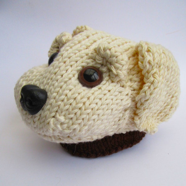 KNITTING PATTERN PDF - Labrador Retriever Puppy Dog Treats Chocolate Orange Bath Bomb Cover Cosy Cozy - Written In English