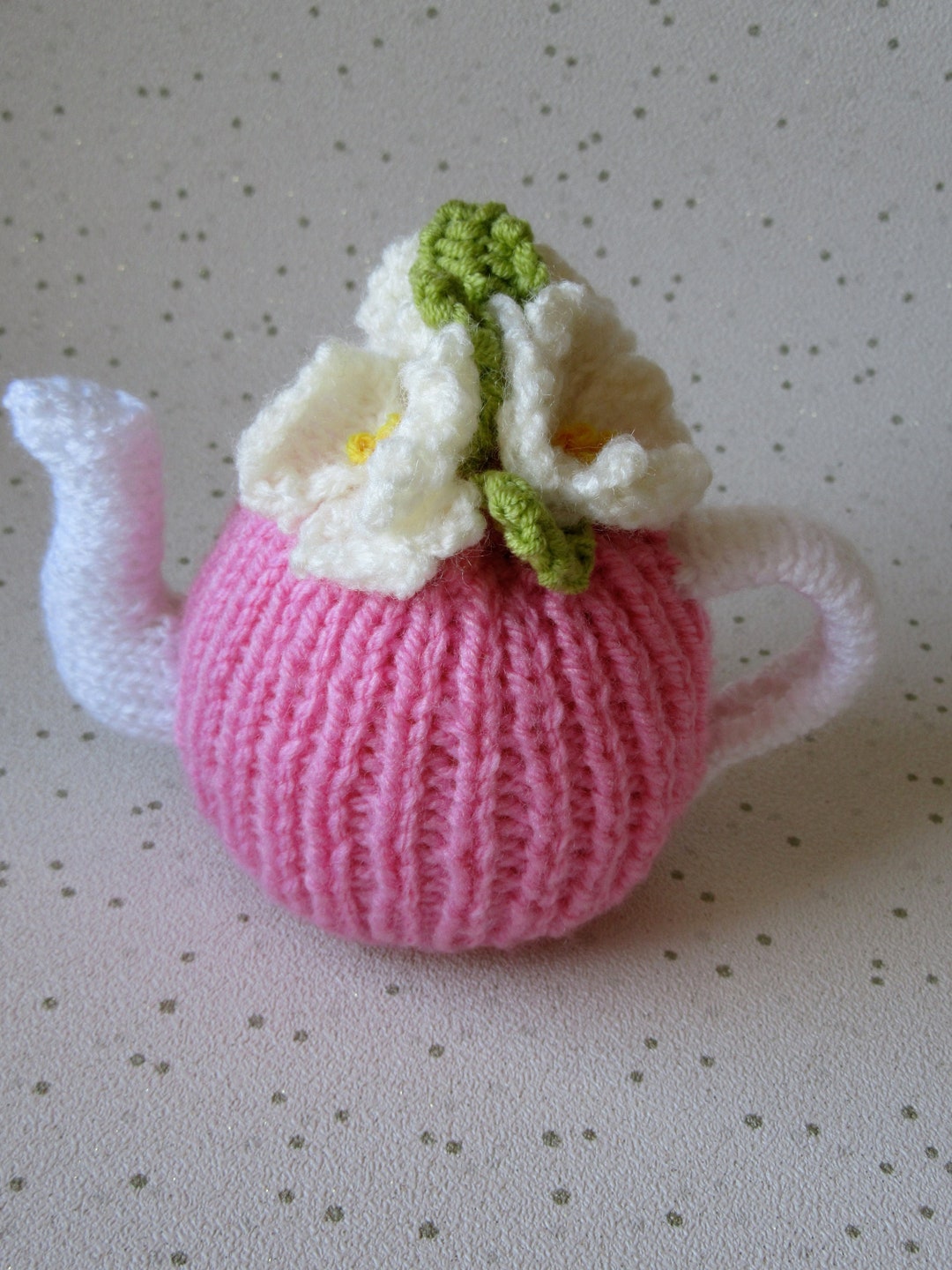 KNITTING PATTERN PDF Teapot Flowers Chocolate Orange Bath Bomb Cover