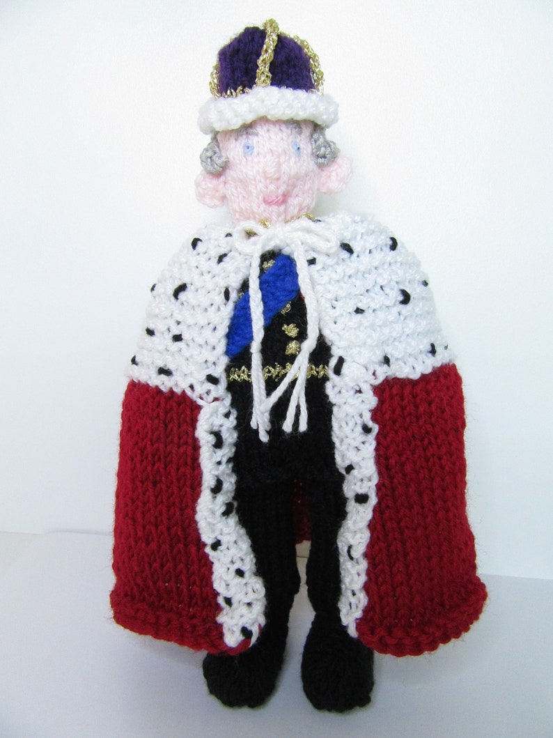 KNITTING PATTERN Pdf King Charles III Royal Coronation Doll Etsy