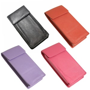 Nero Rosso Viola Rosa / Custodia per occhiali in pelle / Custodia per occhiali sottile / Custodia per occhiali morbida / Custodia per occhiali per donna / Custodia per occhiali in pelle