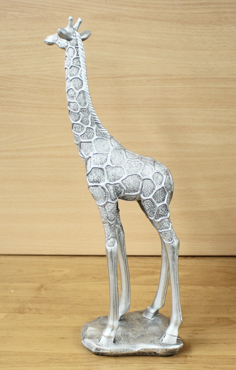 Larger Vintage Silver Resin Giraffe Ornament Figurine Statue Etsy UK