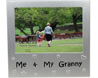 Personalised ' Me and My Granny  ' Photo Picture Frame - 5 x 3.5" Mother’s Day Birthday Xmas Grandma Gift - We Add Your Picture