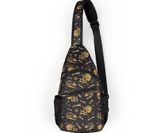 Bolso bandolera con estampado de fósiles de dinosaurio