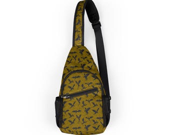 Bolso bandolera de fantasía con diseño de dragón dorado